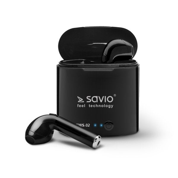 EAN 5901986045281 - Savio TWS-02 auricular y casco Auriculares Inalámbrico Dentro de oído Llamadas/Música Bluetooth Negro imagen 3
