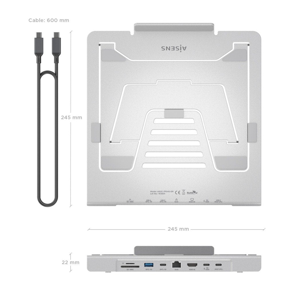 EAN 8435739905197 - AISENS ASUC-7P045-GR soporte para ordenador portátil Soporte para ordenador portátil y tableta 40,6 cm (1 imagen 4