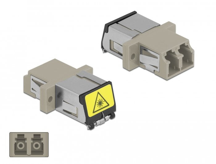 Lwl Kupplung Mit Laserschutzklappe Lc Duplex Buchse Zu Lc Duplex Buchse Multimode Beige