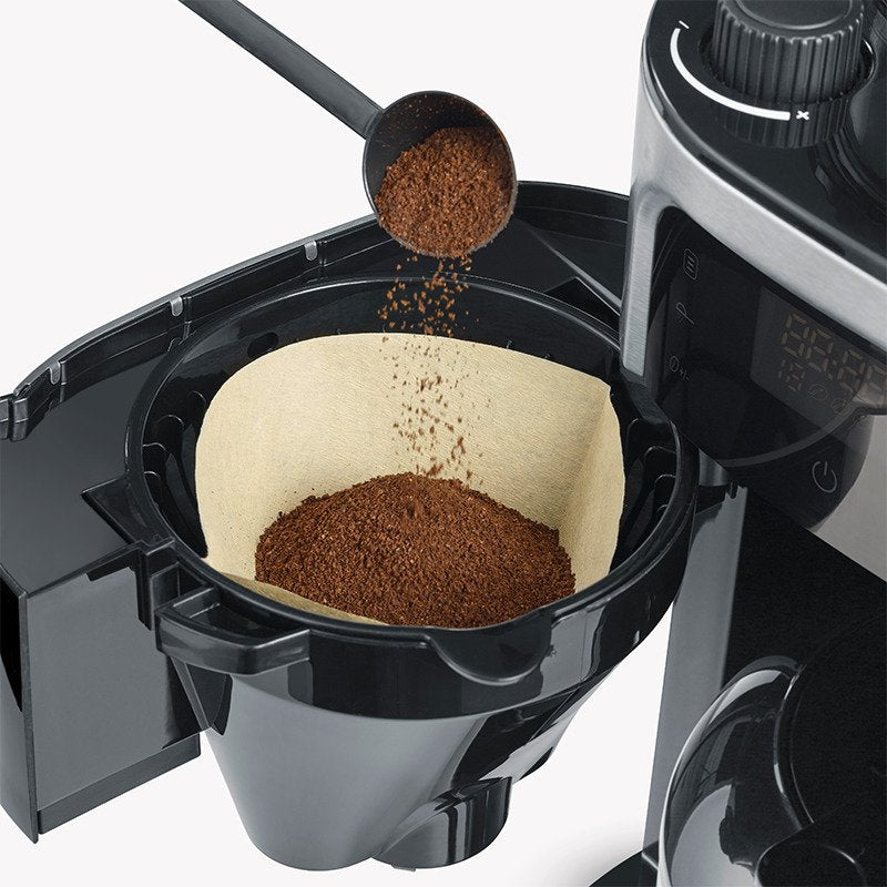 Cafetera Severin Ka 4814 Combinada Molinillo Integrado, 1000 W, Negro, Acero Inoxidable