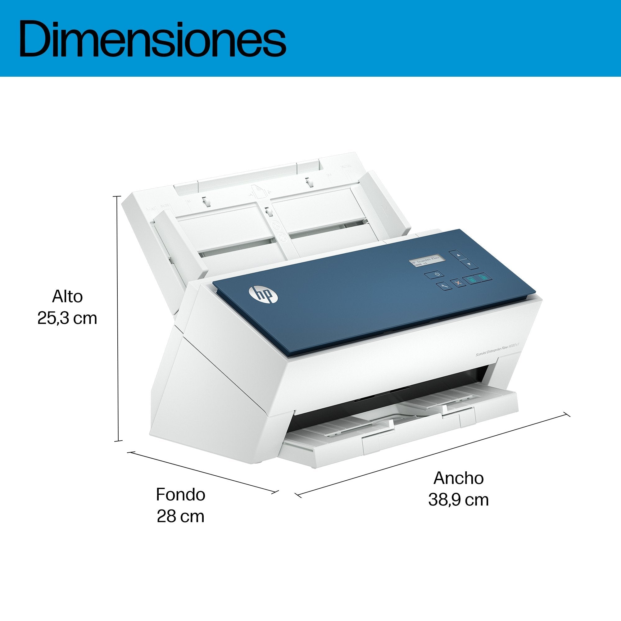 EAN 198701400714 - HP ScanJet Enterprise Flow 9000 s1 ADF + escáner alimentado por hojas 600 x 600 DPI A3 Azul, Blanco imagen 5
