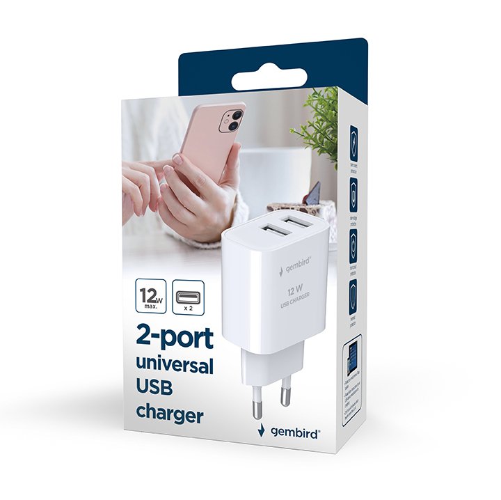 EAN 8716309129541 - Gembird TA-UC-2A12-01 cargador de dispositivo móvil Smartphone, Reloj inteligente, Tableta Blanco Corrien imagen 8