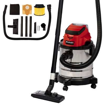 Aspirador En Seco Y Húmedo Einhell Tc-Vc 18/20 Li S-Solo (Rojo/Plata, Sin Batería Ni Cargador) Einhell 2347130