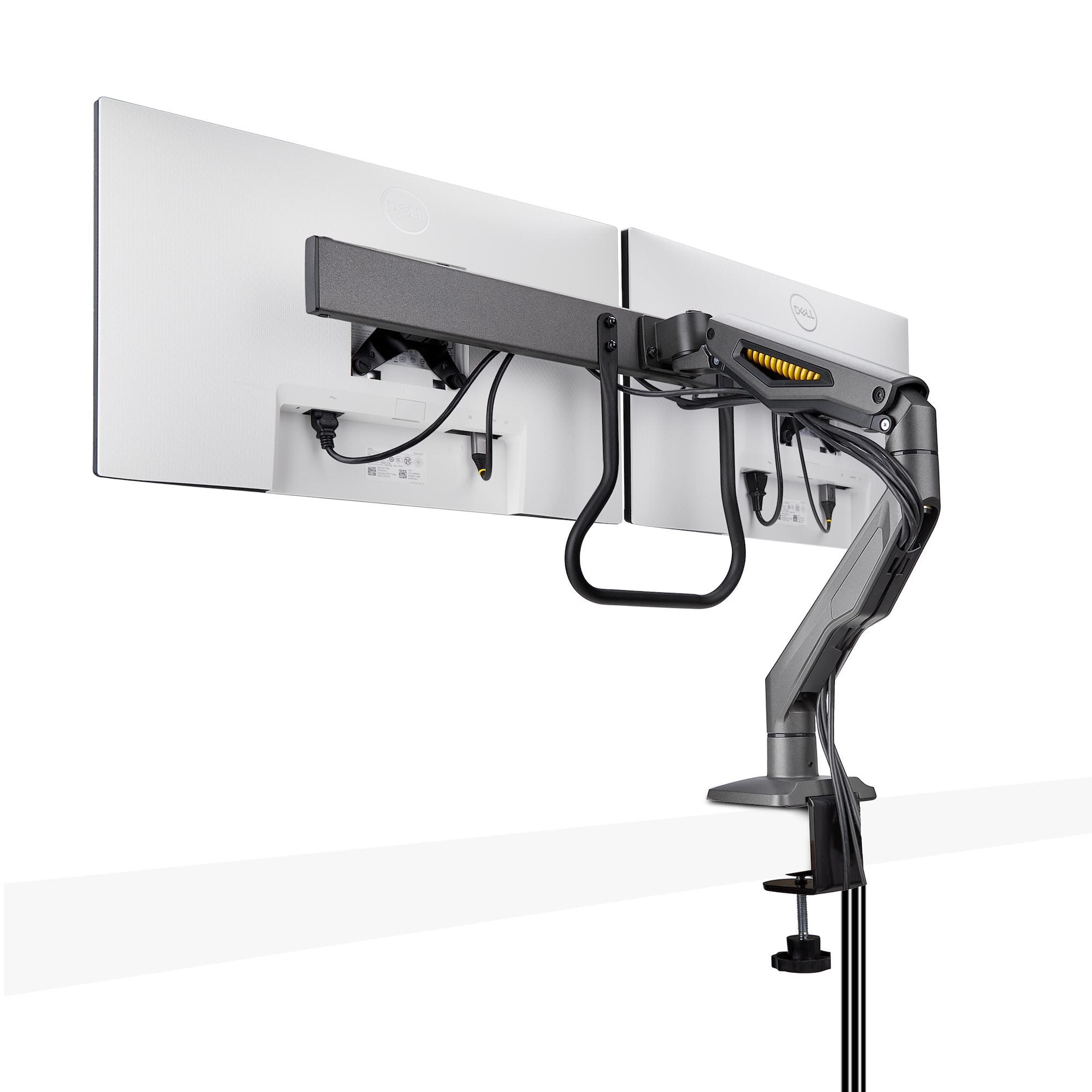 Startech.Com Desk Mount Dual Monitor Arm W Crossbar, Up To 27 In Displays - Befestigungskit - Artikulierender, Mechanischer Feder