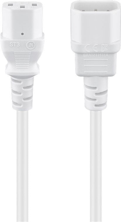 Goobay 97585 Cable De Transmisión Blanco 3 M C14 Acoplador C13 Acoplador