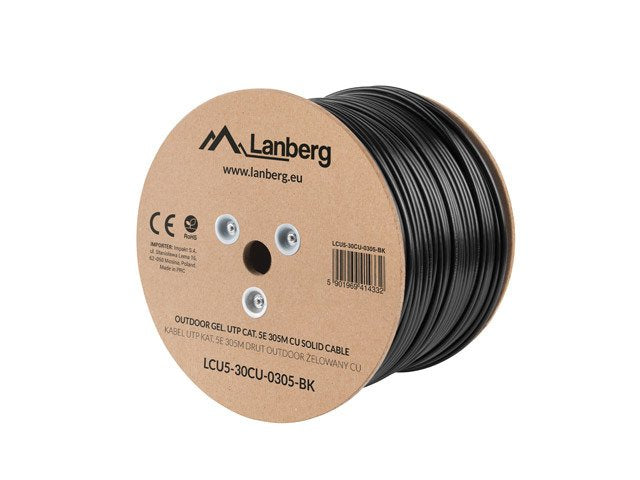 EAN 5901969428926 - Lanberg LCU5-12CU-0305-BK cable de red Negro 305 m Cat5e U/UTP (UTP) imagen 1