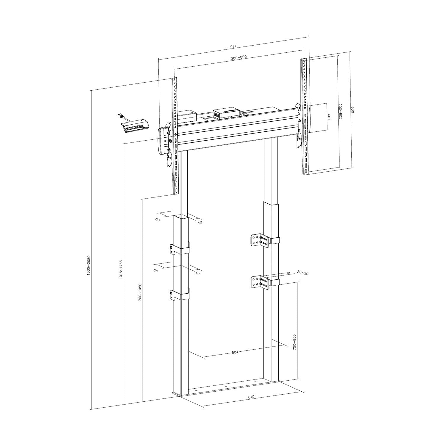 EAN 8435739904138 - AISENS FWF100E-269 soporte para TV 2,54 m (100") imagen 6