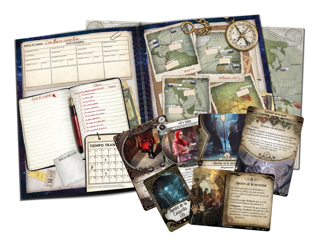 Juego De Mesa Arkham Horror Lcg Las Llaves Escarlata Expansion Campaa Pegi 14
