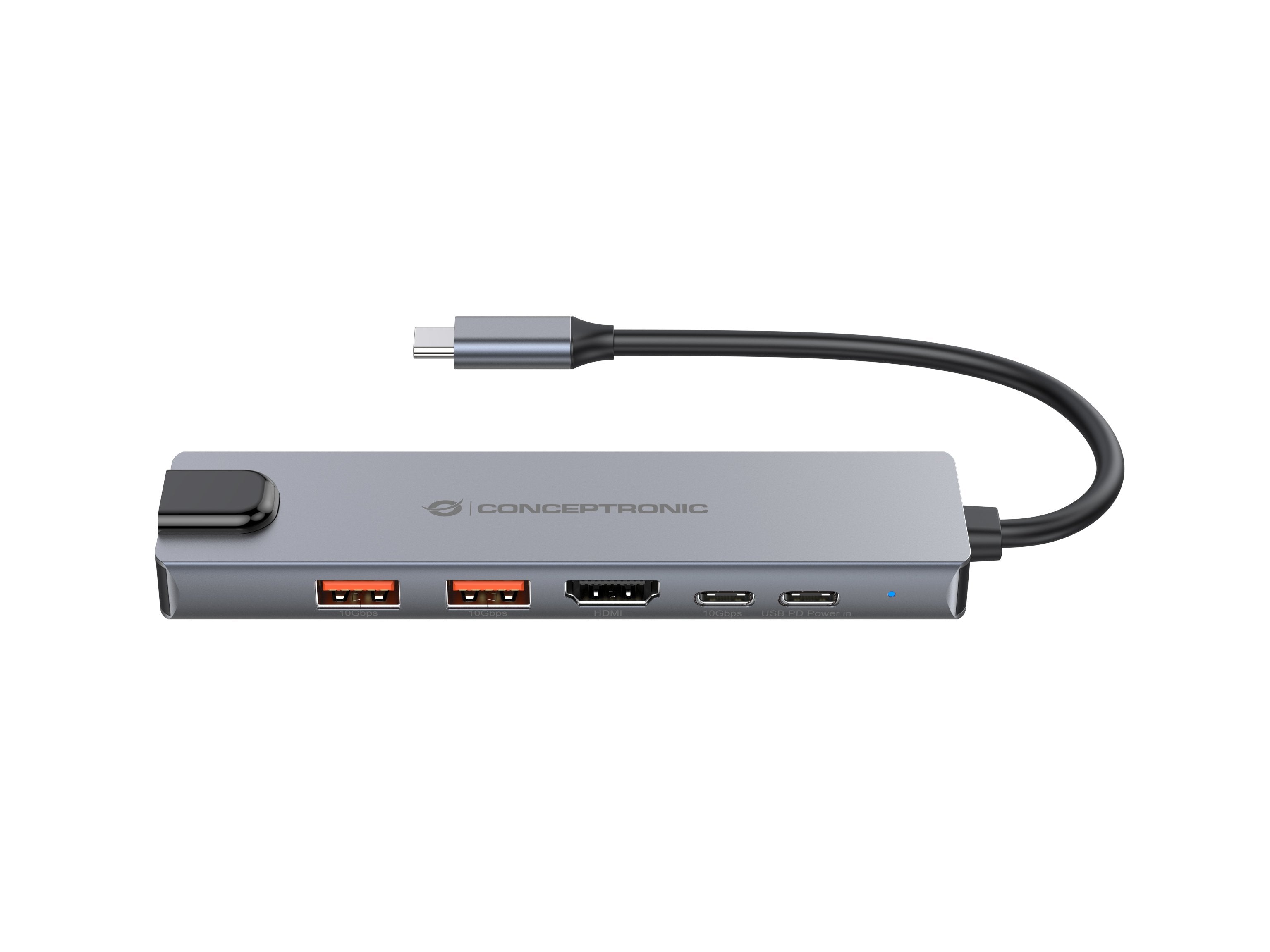 Docking Usb-C 6-In-1 Conceptronic 1xhdmi 4k 2xusb-A 3.1 1xusb-C 2xusb-C Pd140w 1xrj45 Giga