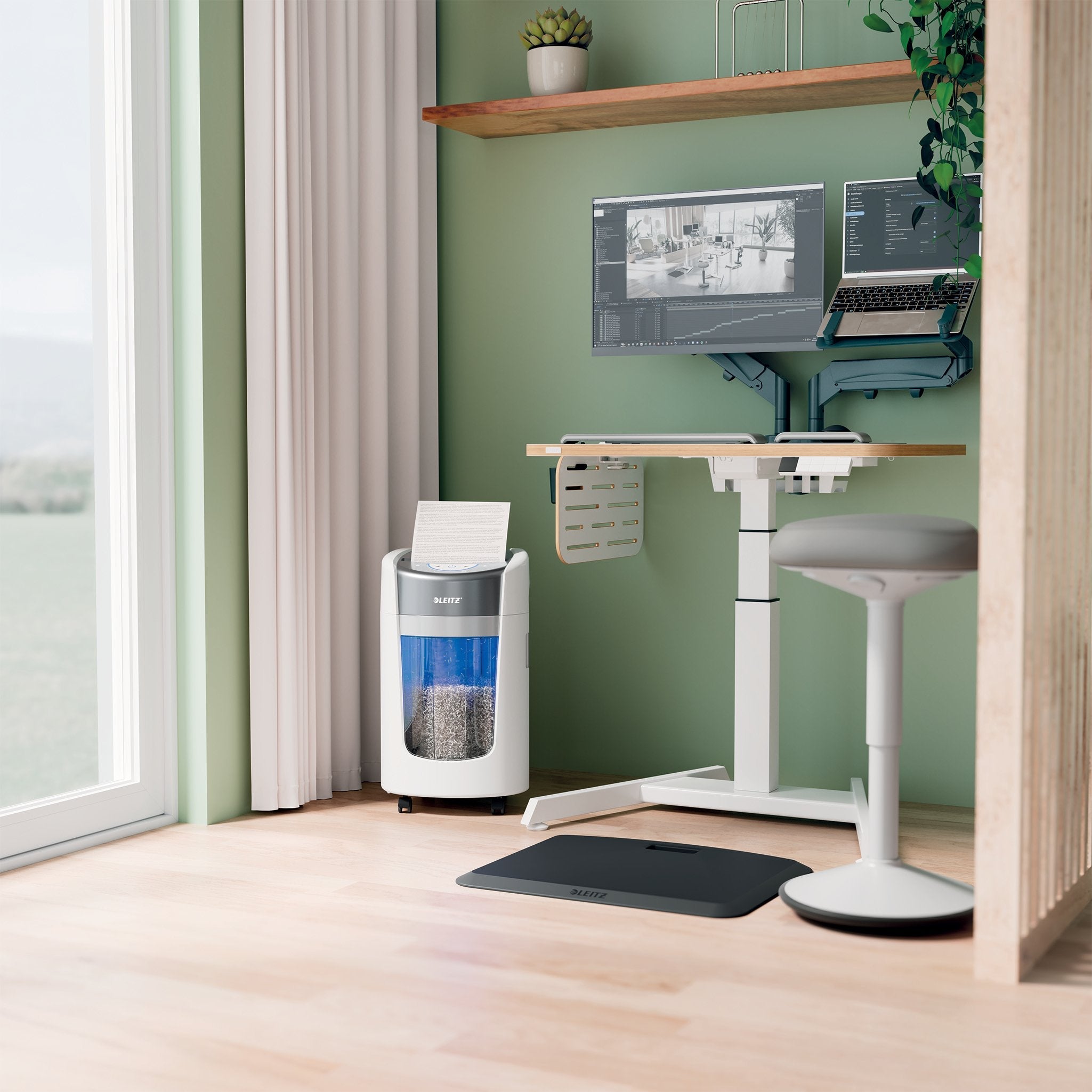 EAN 4002432142415 - Leitz IQ OptiMax Home Office 225 triturador de papel Microcorte 58 dB Gris, Blanco imagen 4
