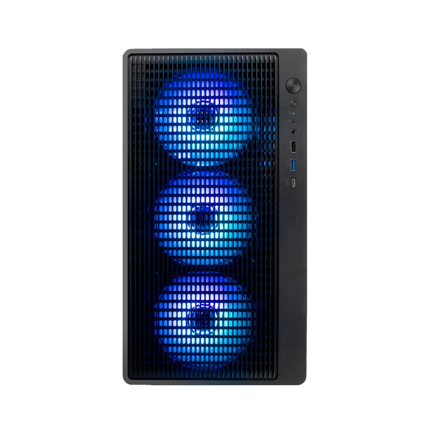 Coolbox Caja Microatx Gm350 Darkface Gpu Max 315mm Cristal Templado Liquida 240mm Usb-C Negra