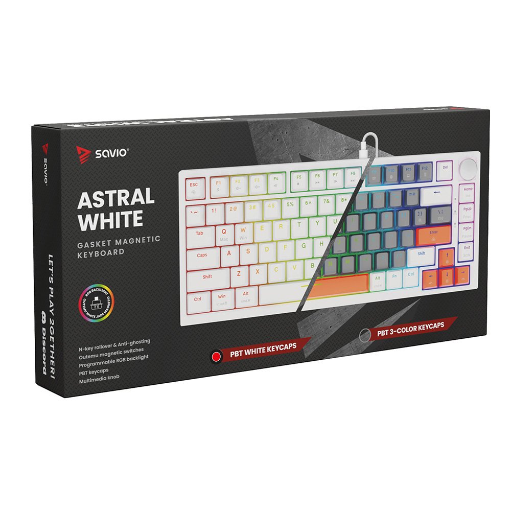 Savio Astral White Jade Teclado Juego Usb Qwerty Internacional De Ee.Uu. Blanco