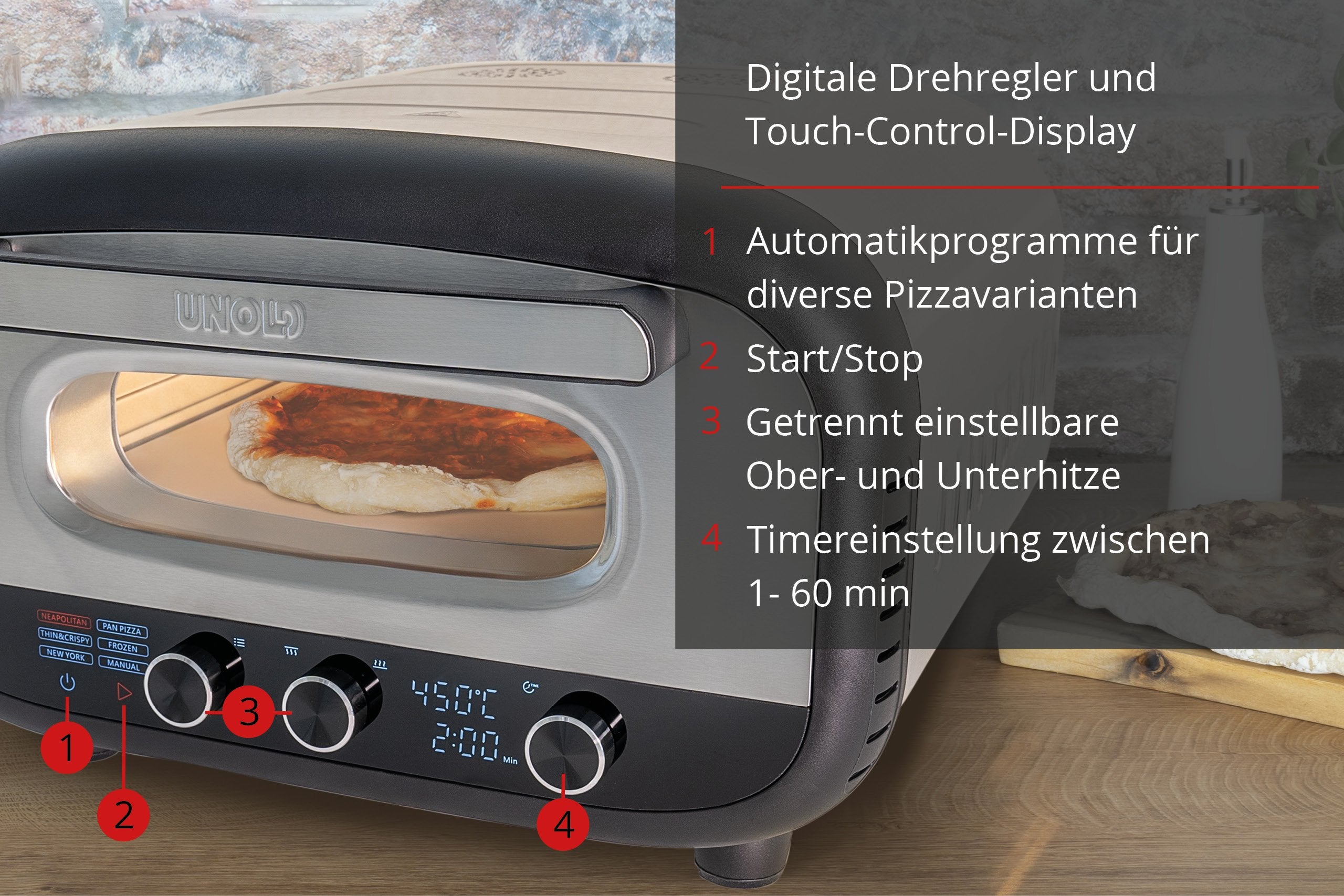 EAN 4011689688065 - Unold 68806 fabricante de pizza y hornos 1 Pizza(s) 1700 W Acero inoxidable imagen 4