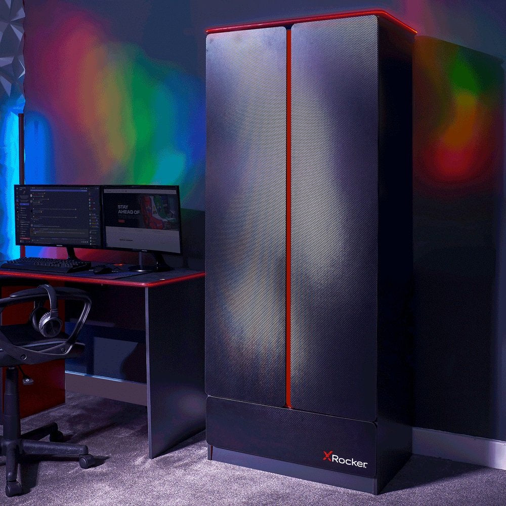 Xrocker Gaming Kleiderschrank Led-Beleuchtung 2-Türig Gris