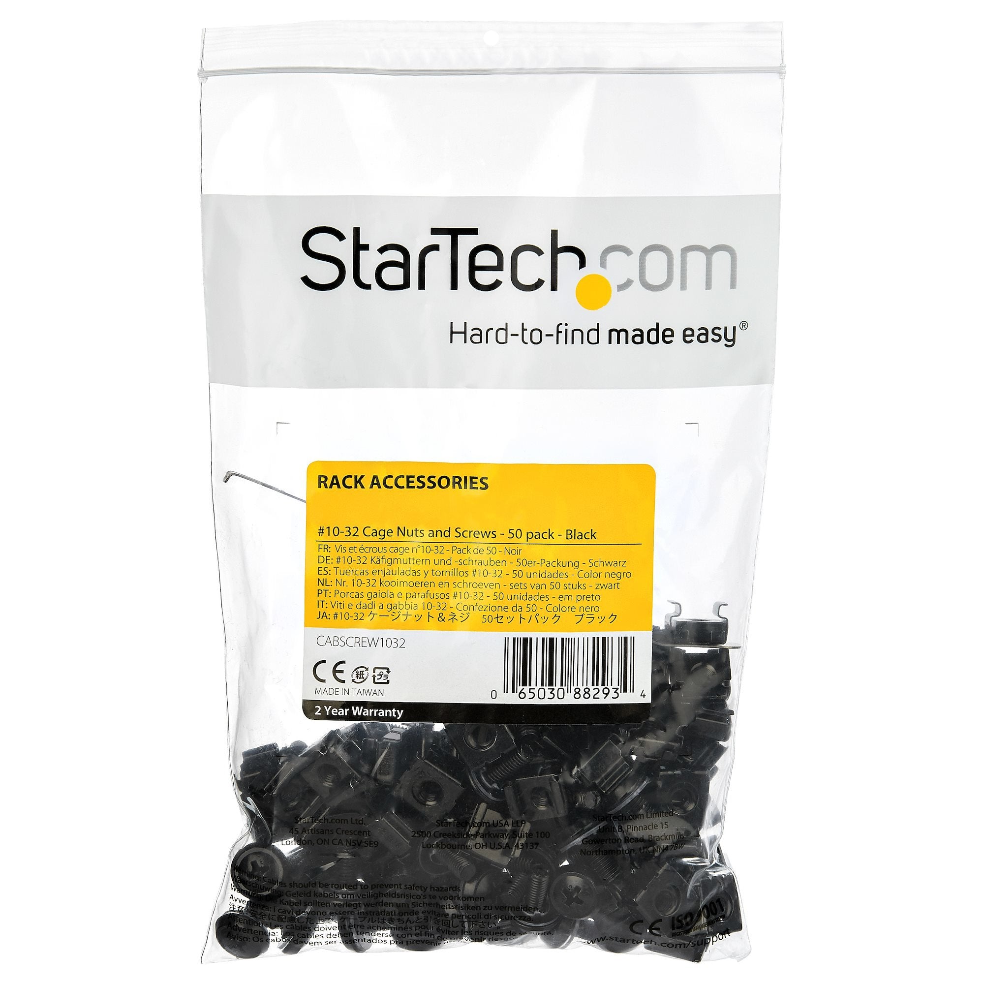 EAN 0065030882934 - StarTech.com CABSCREW1032 tornillo/tuerca 15,9 mm 50 pieza(s) Bolts & nuts imagen 6