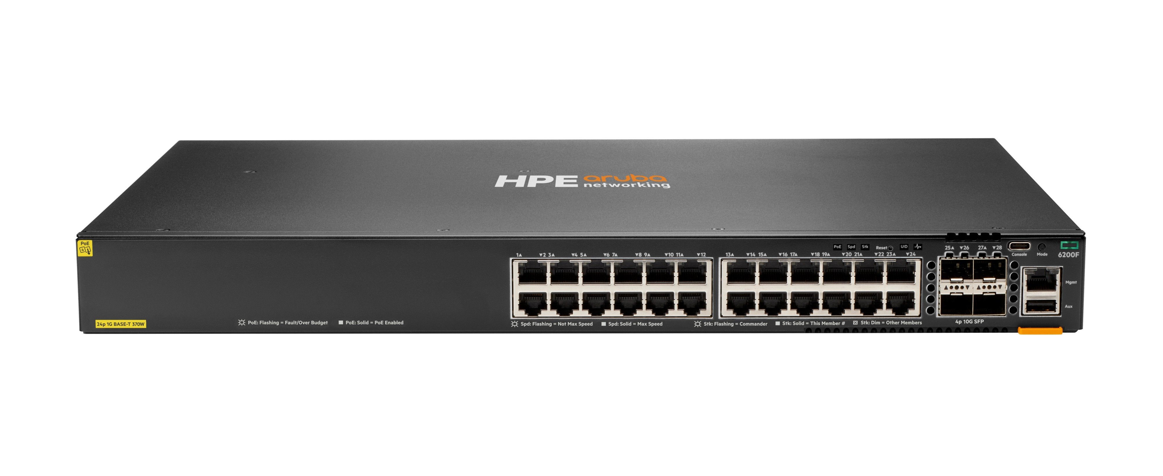 EAN 0190017634142 - HPE Aruba Networking CX 6200F 24G Class-4 PoE 4SFP+ 370W Switch imagen 1