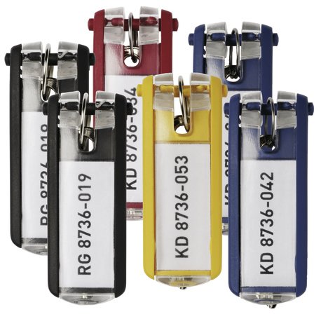 Durable Llavero Key Clip Con Etiqueta Siempre Visible Amarillo -Bolsa 6u-