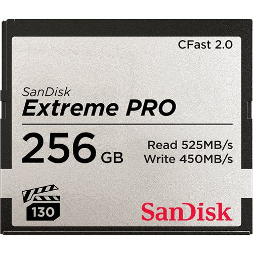 Sandisk Tarjeta Memoria 256gb Cfast 2.0 Extreme Pro 525 Mb/S