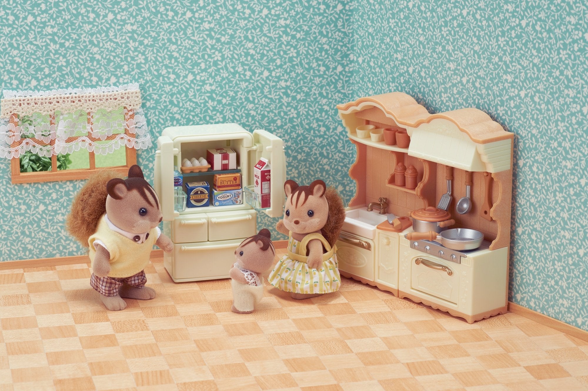 Epoch Sylvanian Families - Landhaus Cocina Con Frigorífico 5341