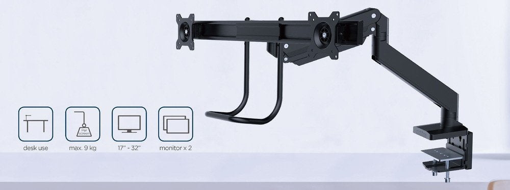 EAN 8716309127684 - Gembird MA-DA2-04 soporte para monitor 81,3 cm (32") Escritorio Negro imagen 18