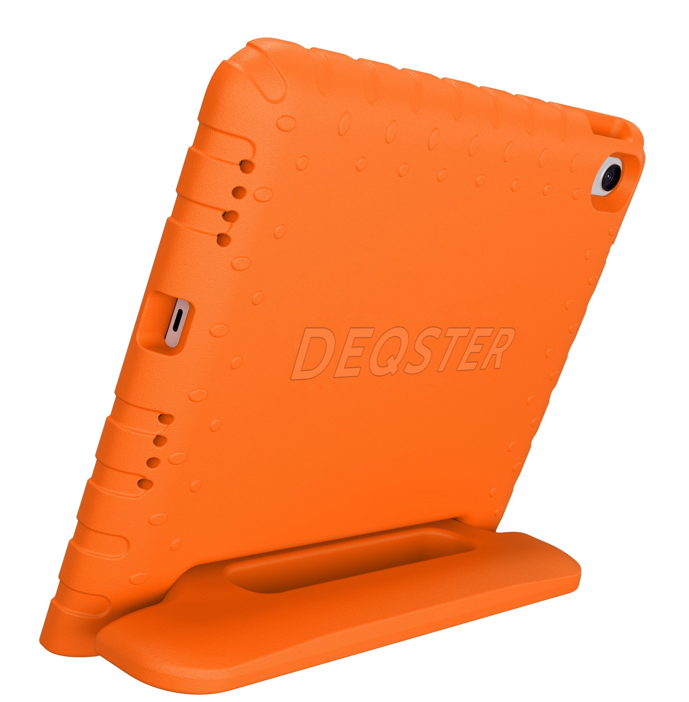 Deqster Kids Case Funda Para Tablet & Cristal Protector F. Ipad 10. 11.Gen Kindersicher & Robust, Integrierte Stylus-Soporte, 9h Display Protección Vidrio, Naranja