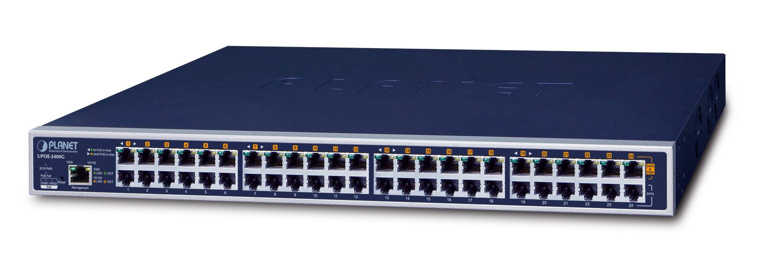 24-Port Gigabit 60w Ultra Poe Managed Injector Hub 800w