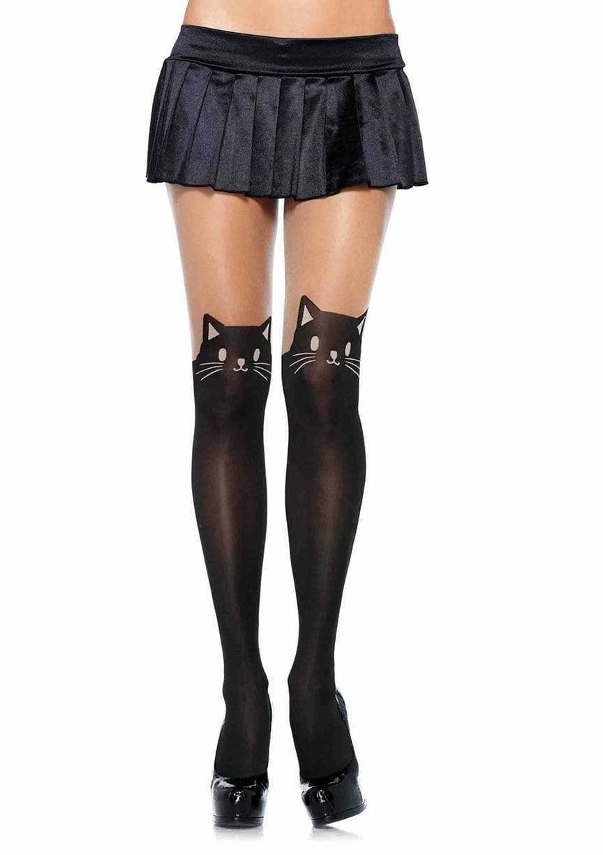 Leg Avenue - Pantys Opacos Con Dibujo De Gato