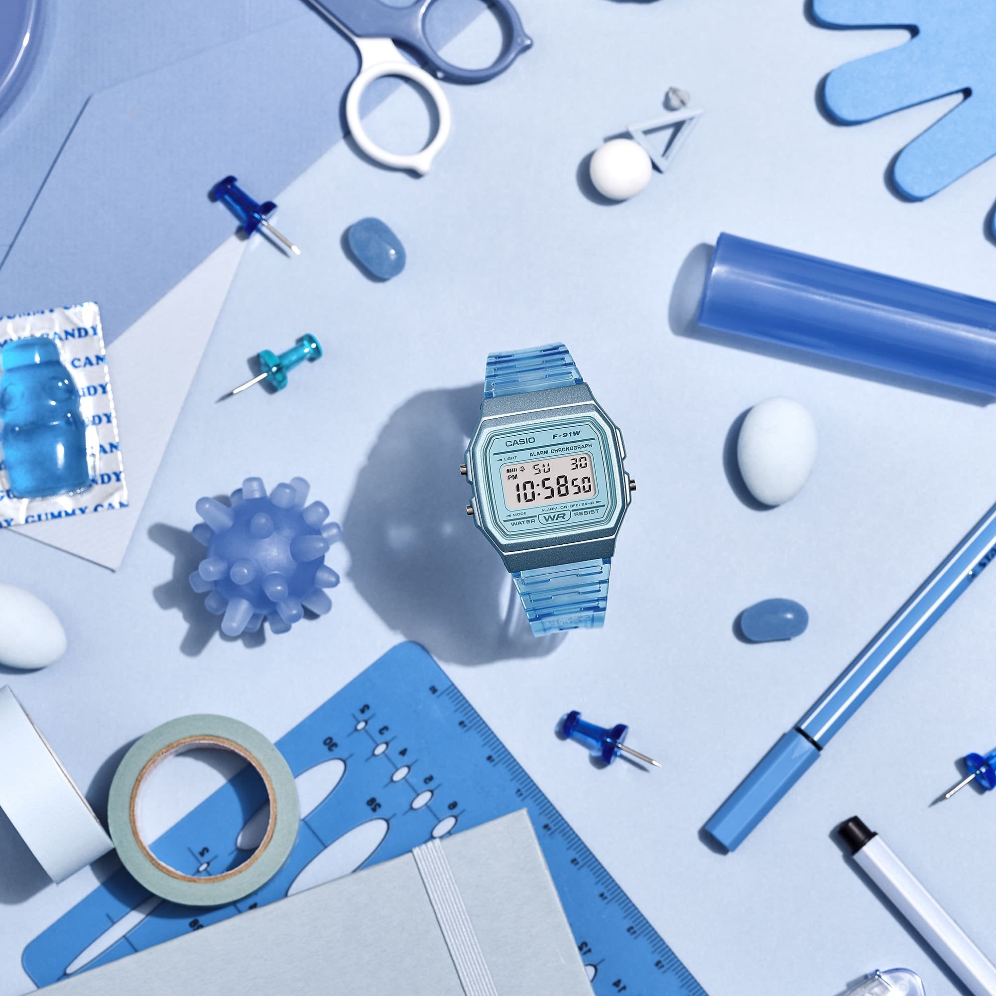 Reloj Digital Casio Collection Women F-91ws-2ef 38mm Azul
