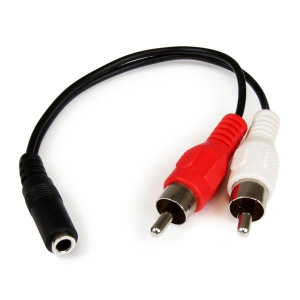 Startech Cable Adaptador Audio Estereo Jack 3,5mm A 2x Rca H/M 0.15m Negro Mufmrca