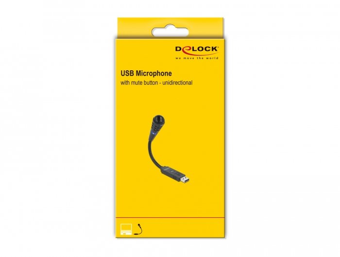 Micrófono Delock Usb De Cuello De Cisne Negro 66499