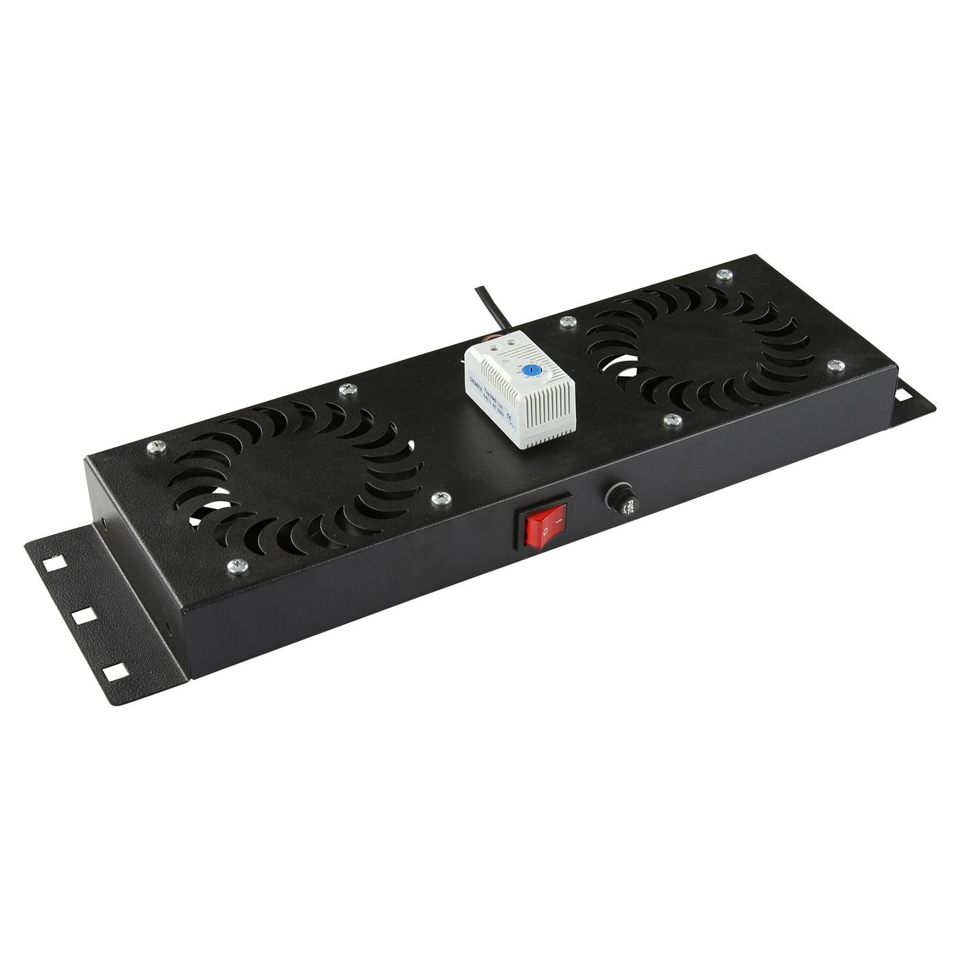 Lanview By Logon 2 Ventiladores, Módulo De Ventilador Con Control De Termostato Analógico Integrado Enchufe Uk