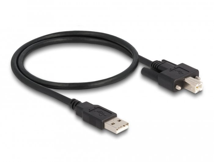 Cable Delock Usb 2.0 Typ-A Stecker Zu Typ-B Stecker Mit Schrauben 0,5 M