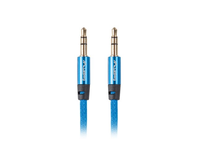 Cable EstãReo Lanberg Ca-Mjmj-10cu-0030-Bl Conectores Jack 3.5mm Macho/Macho Chapados En Oro Cable Tejido Trenzado 3 Metros Azul