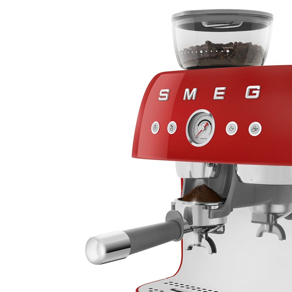Smeg Egf03rdeu Espressomaschine, Kaffeevollautomat 50s Style, Rojo