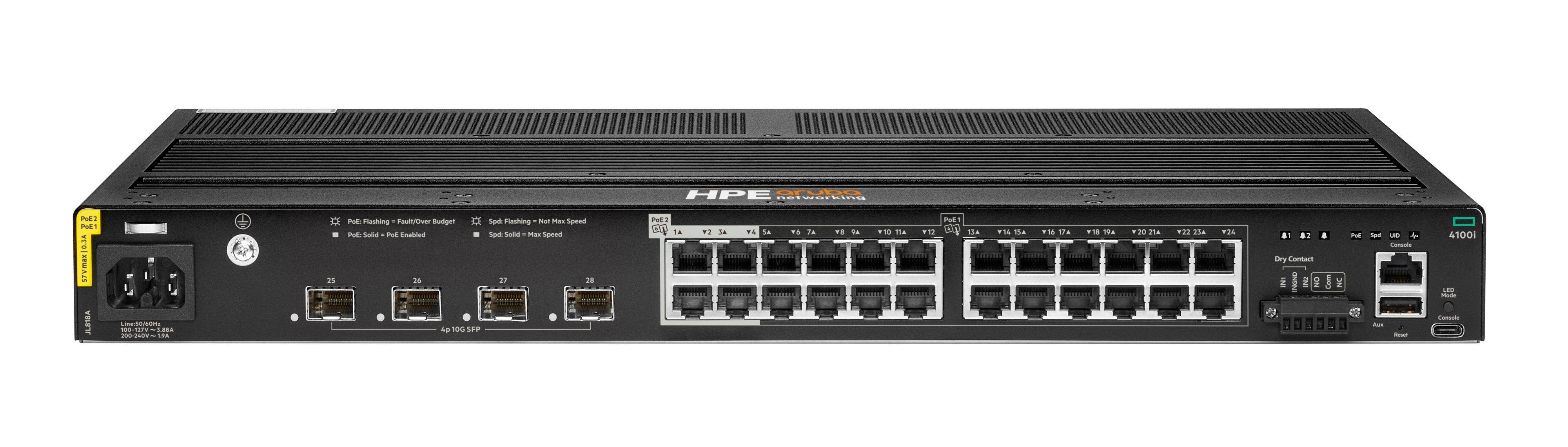 EAN 190017486888 - HPE Aruba Networking CX 4100i 24p 1GbE 20p Class4 POE and 4p Class6 PoE 4p SFP+ Switch imagen 1