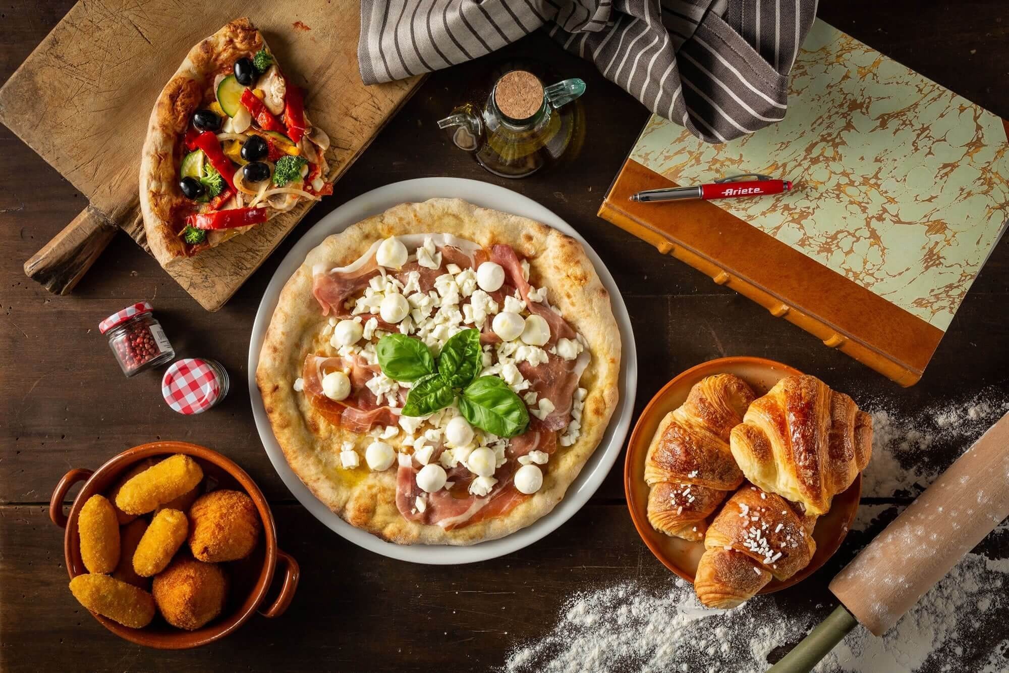 Mini Horno Para Pizza Ariete 909 1200w Ø33cm 5 Niveles Temperatura Regulador Hasta 400º Piedra Refractaria Alta Calidad