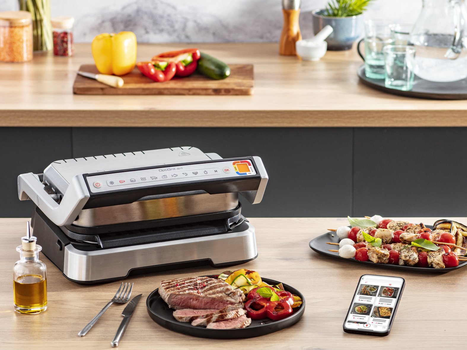 Tefal Optigrill 2in1 Gc772d10 Parrilla Eléctrica De Contacto