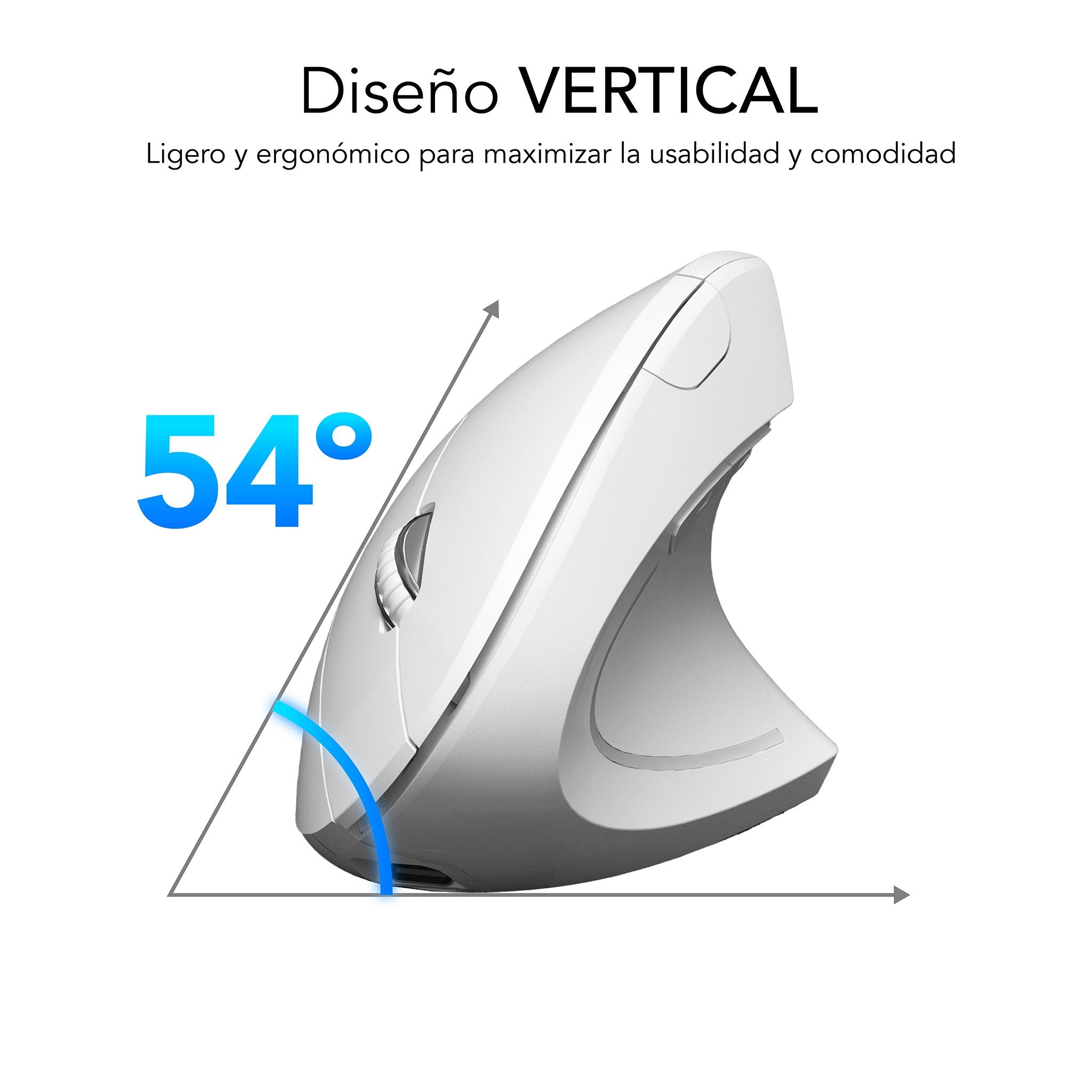 EAN 8436586743062 - SUBBLIM RATON OPTICO DUAL GLIDE VERTICAL ERGO DUAL BATERIA BLANCO ratón Universal mano derecha Bluetooth imagen 4