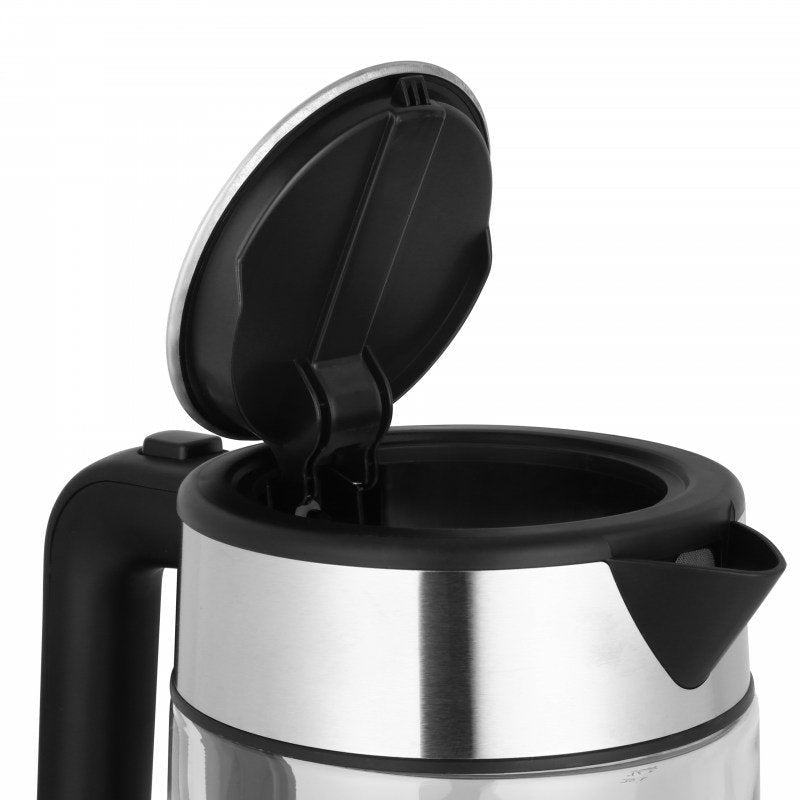 Tetera Lauben Lbnek17gs Eléctrica 1,7 L 2200 W Negro, Acero Inoxidable, Transparente