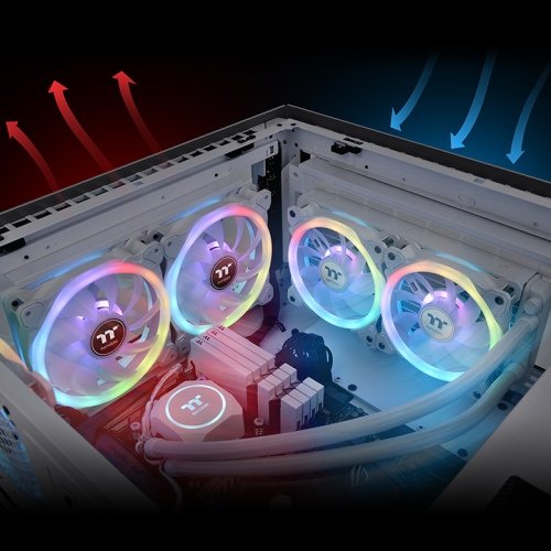Thermaltake Swafan 14 Rgb Radiador Fan Tt Premium Edition White (3-Fan Pack), Cl-F146-Pl14sw-A