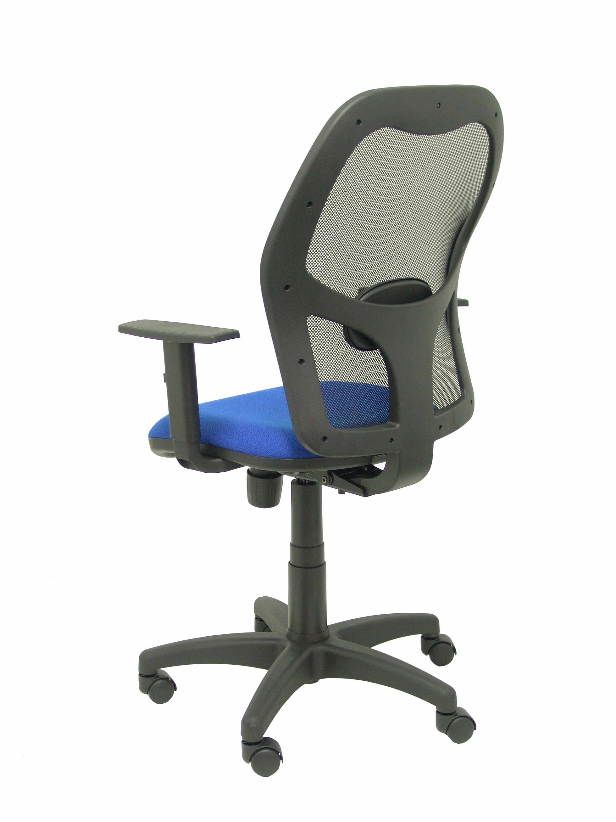Silla Alocén Malla Negra Asiento Bali Azul Brazos