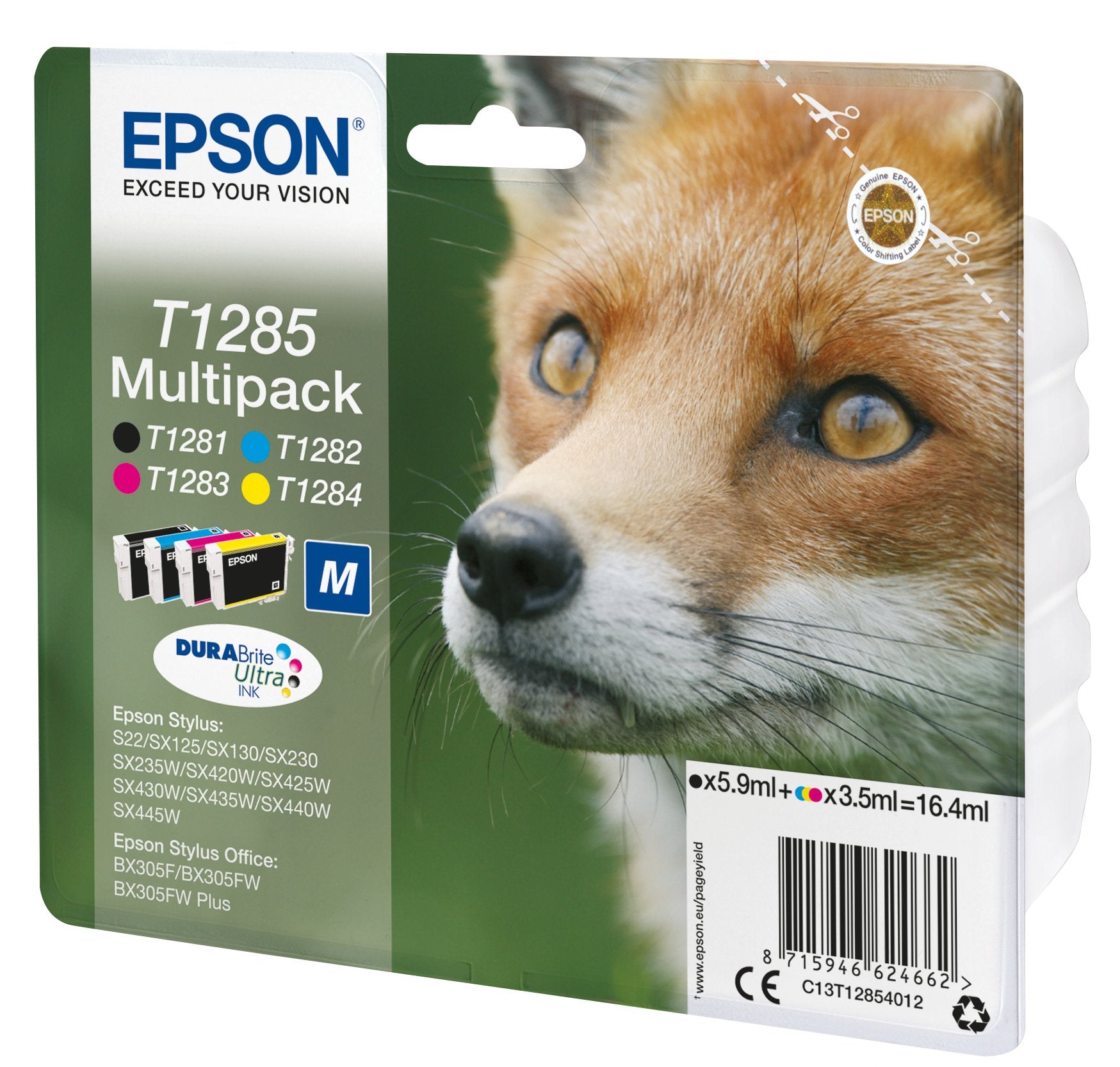EAN 4058154160329 - Epson Fox T1285 cartucho de tinta 1 pieza(s) Original Negro, Cian, Magenta, Amarillo imagen 1