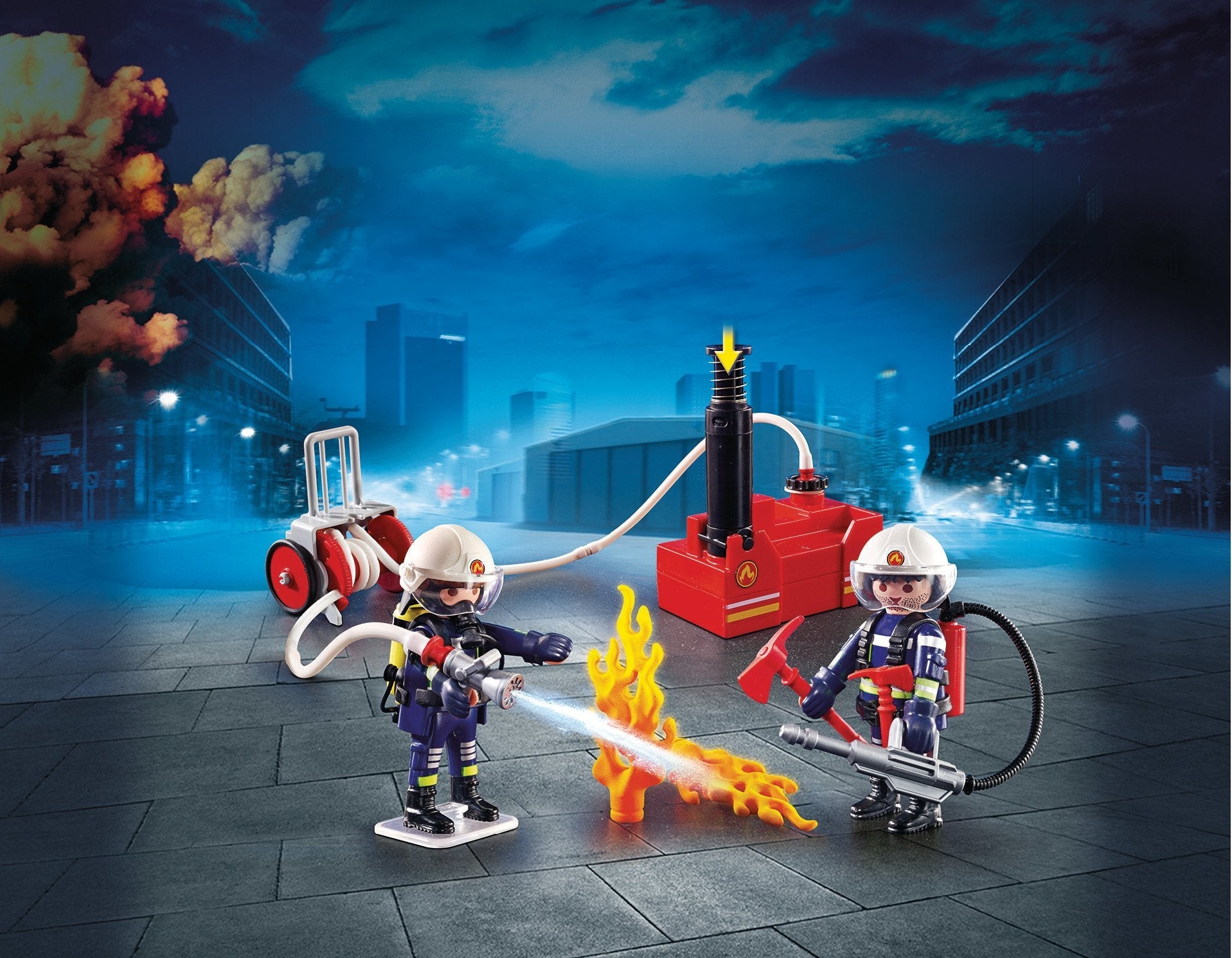 Playmobil Ciudad Accion - Bomberos Con Bomba De Agua