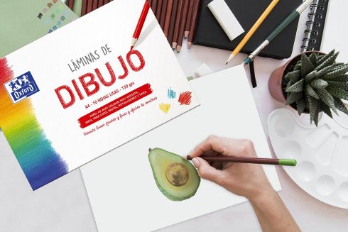 Oxford Láminas Para Dibujo Escolar Pack 10 Hojas 130gr A4 Liso Blanco