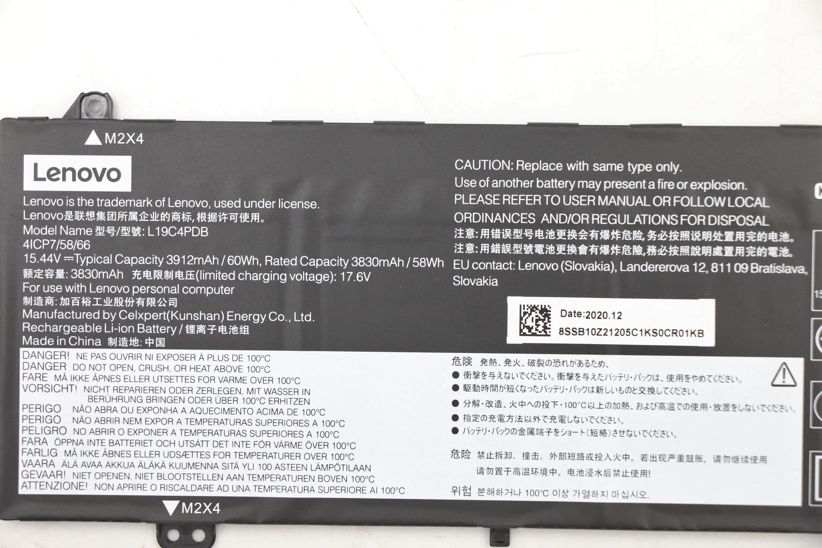 Fru Tp1415 Cp/A L19c4pdb - 15.44v60wh4cell Bty - 15.44v60wh4cell Bty, Battery, Lenovo - Warranty: 3m