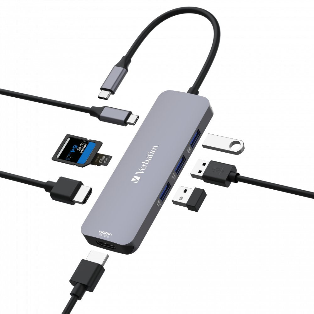 EAN 0023942321514 - Verbatim CMH-08 USB Tipo C 5000 Mbit/s Plata imagen 3