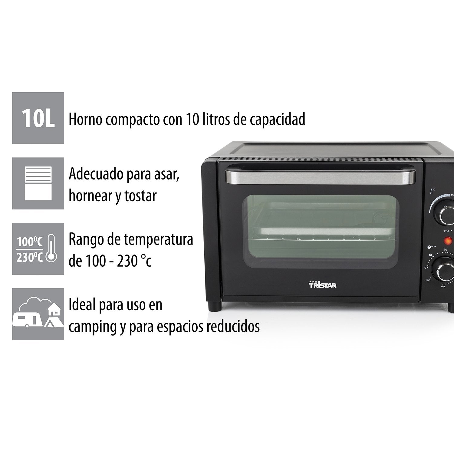 EAN 8713016087461 - Tristar OV-3615 horno tostador 10 L 800 W Negro Parrilla imagen 11