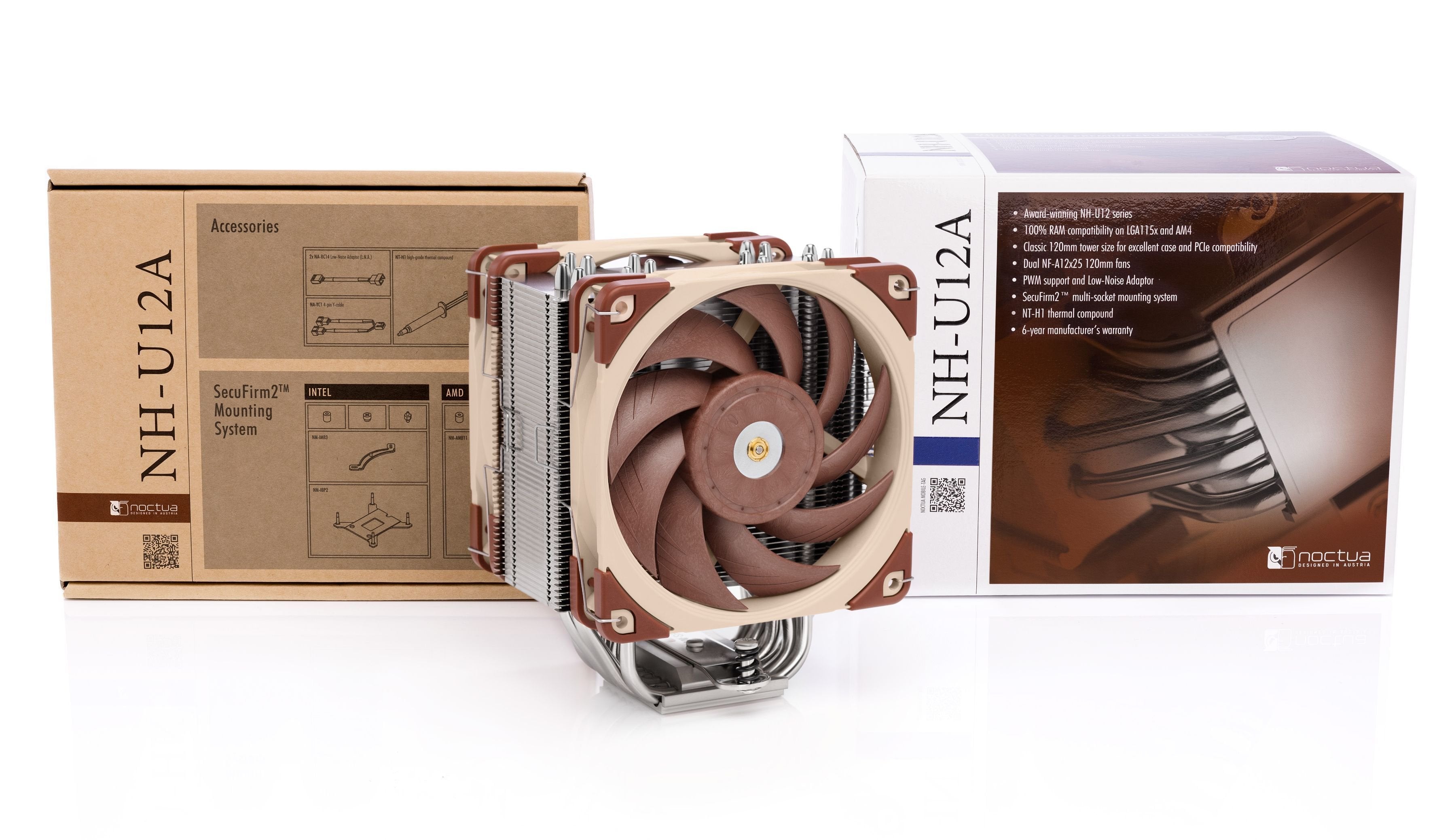 EAN 9010018000160 - Noctua NH-U12A sistema de refrigeración para ordenador Procesador Enfriador 12 cm Beige, Marrón, Plata 1 imagen 4