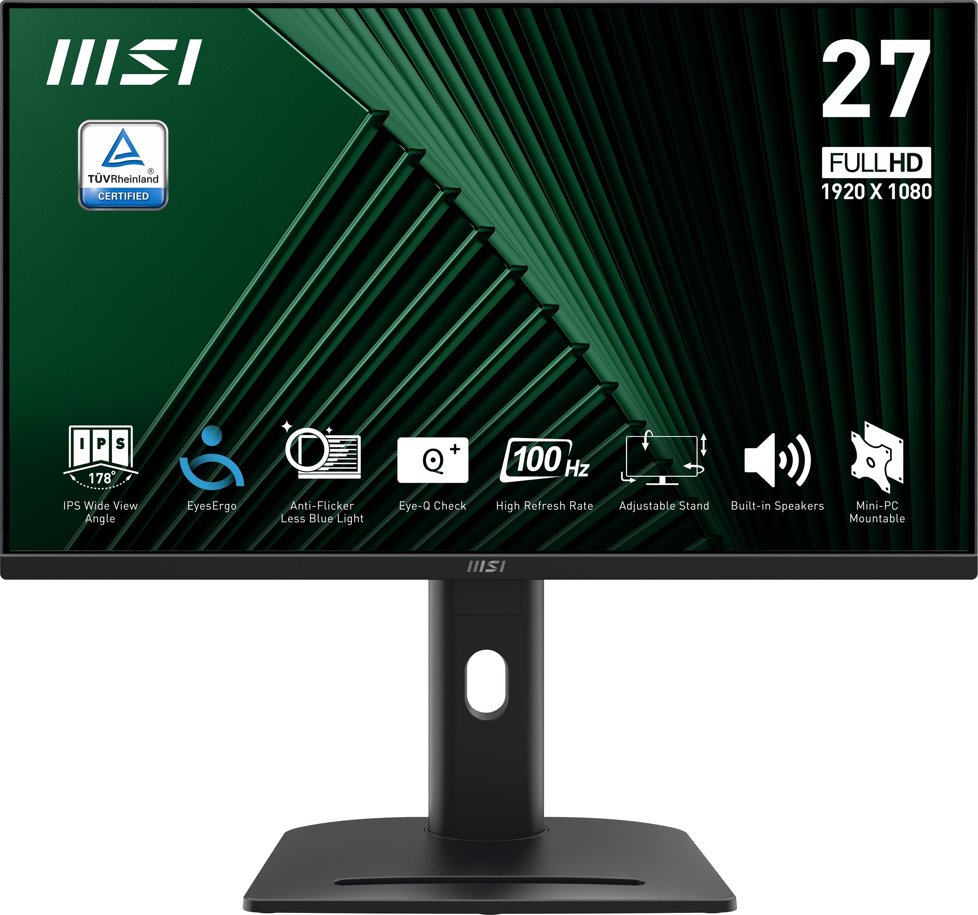 Msi Pro Mp275pg 27" Ips Fhd 100hz 300cd M2 1ms Hdmi Dp D-Sub Speakers Pivot