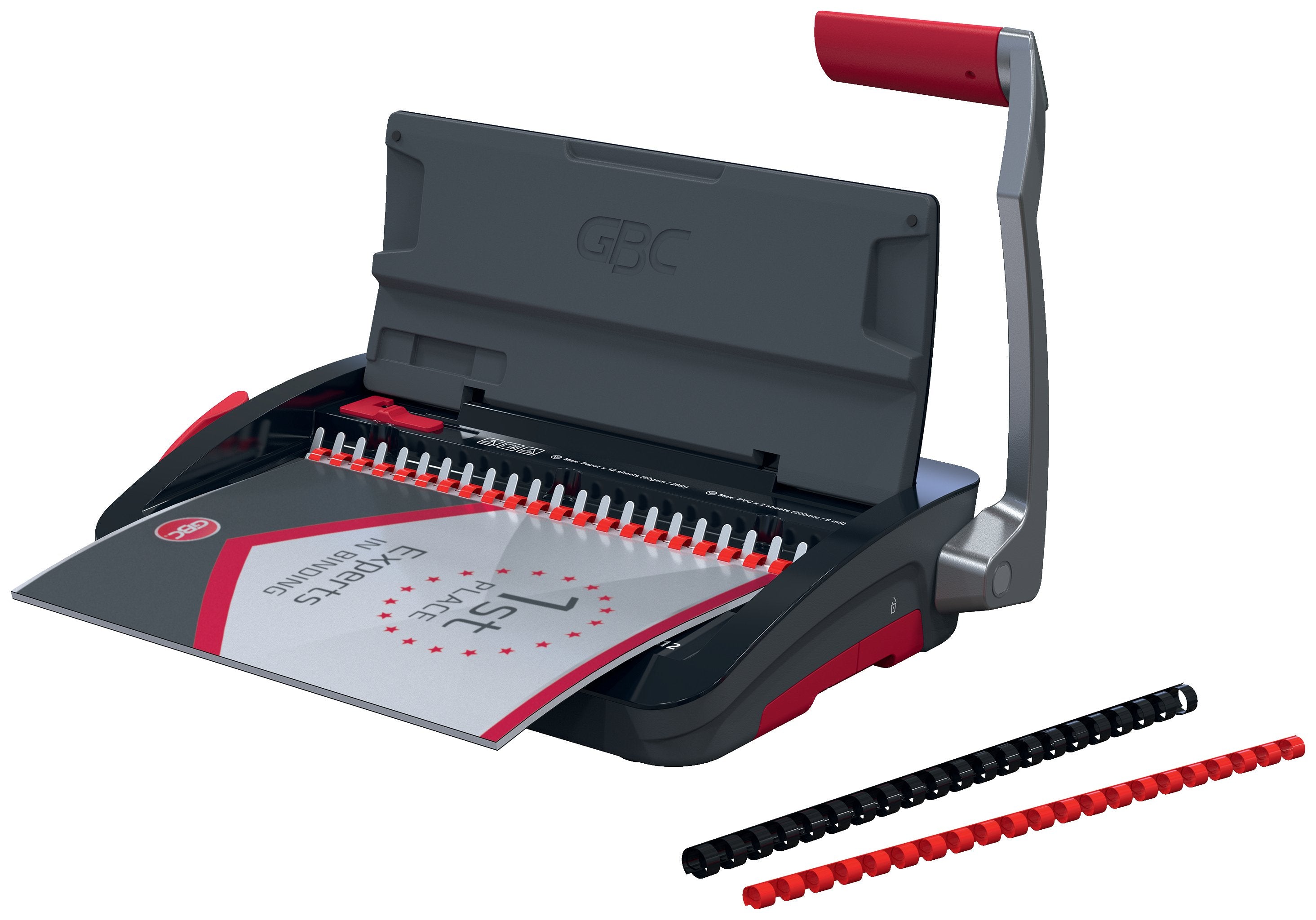 EAN 5028252644457 - GBC CombBind CB12 Encuadernadora de canutillo 165 hojas Negro, Rojo imagen 8
